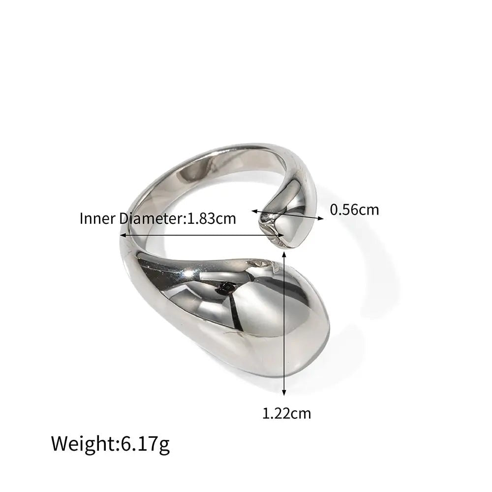 18K Stainless Steel Minimalist Statement Ring - WS JewelleryStainless Steel