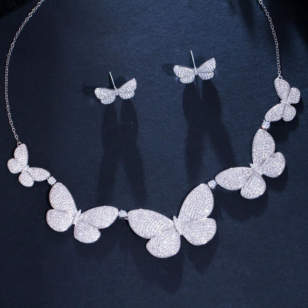Jewellery Set2Pcs Designer Chic Big Butterfly Bridal Necklace and Earrings Jewelry Set T552 - WS JewelleryBridal Jewelery SetElegant Jewelery SetJewelery Set