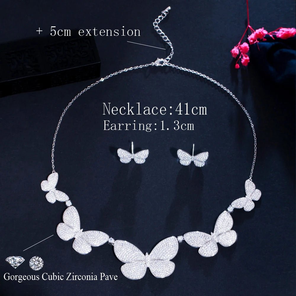 Jewellery Set2Pcs Designer Chic Big Butterfly Bridal Necklace and Earrings Jewelry Set T552 - WS JewelleryBridal Jewelery SetElegant Jewelery SetJewelery Set