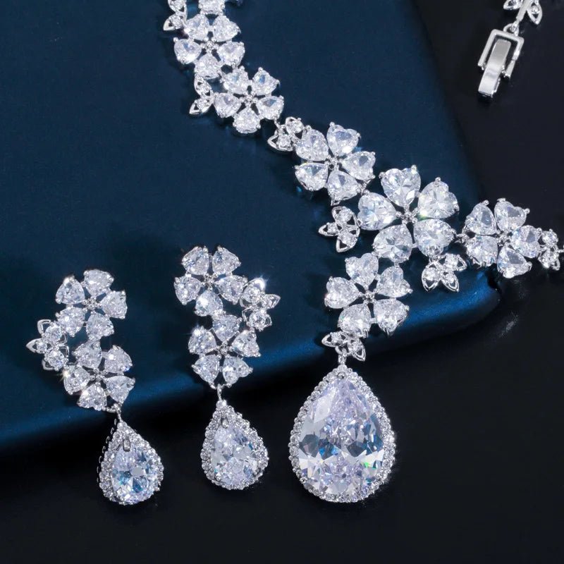 Jewellery Set2Pcs Flower Drop Jewelry Set T108 - WS JewelleryBridal Jewelery SetElegant Jewelery SetJewelery Set
