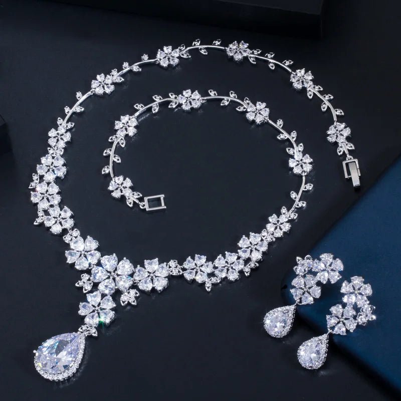 Jewellery Set2Pcs Flower Drop Jewelry Set T108 - WS JewelleryBridal Jewelery SetElegant Jewelery SetJewelery Set