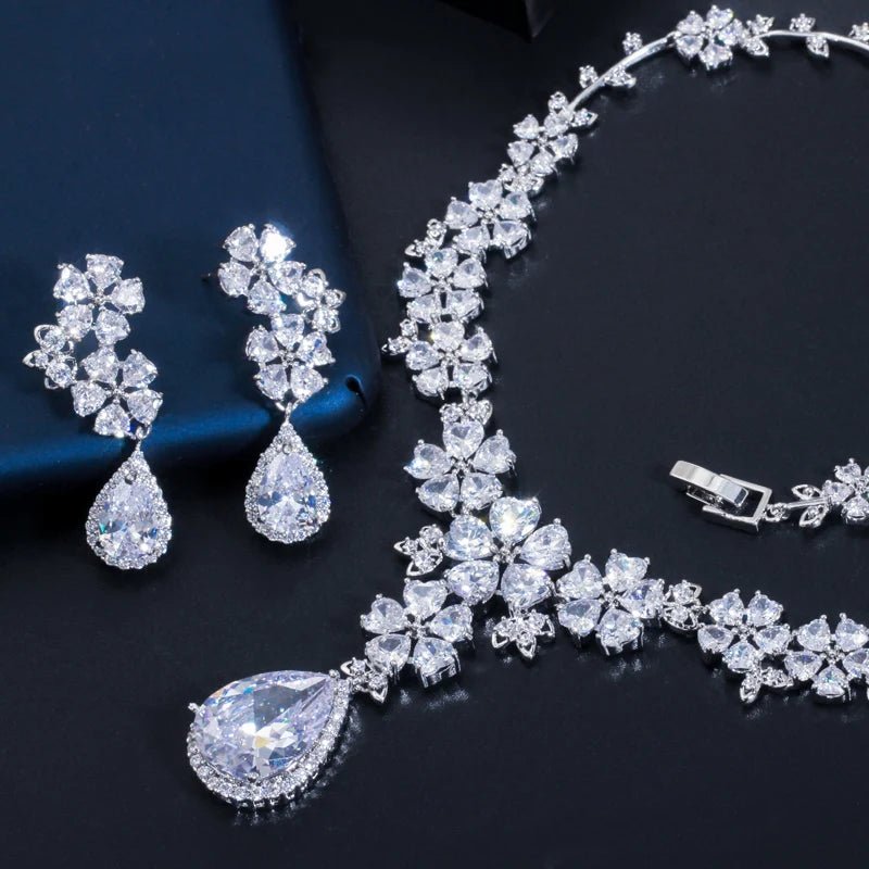 Jewellery Set2Pcs Flower Drop Jewelry Set T108 - WS JewelleryBridal Jewelery SetElegant Jewelery SetJewelery Set