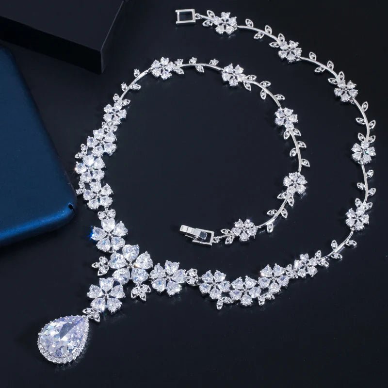 Jewellery Set2Pcs Flower Drop Jewelry Set T108 - WS JewelleryBridal Jewelery SetElegant Jewelery SetJewelery Set