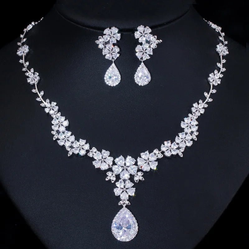 Jewellery Set2Pcs Flower Drop Jewelry Set T108 - WS JewelleryBridal Jewelery SetElegant Jewelery SetJewelery Set