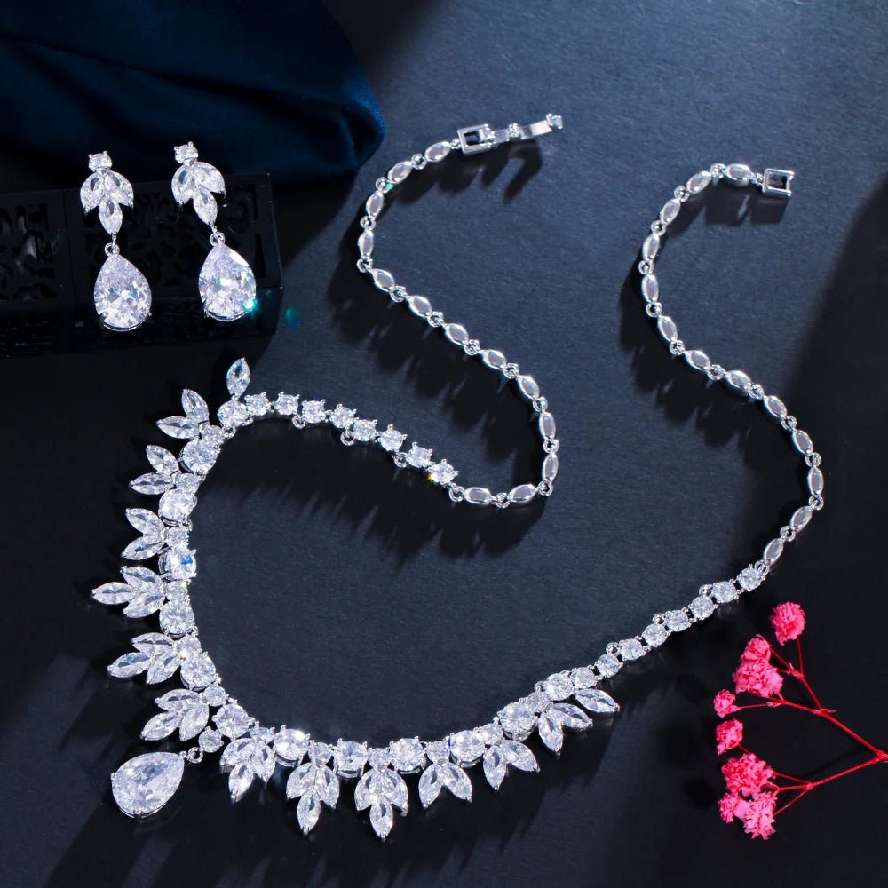 Jewellery Set2Pcs Leaves Drop Jewelry Set T037 - WS JewelleryBridal Jewelery SetElegant Jewelery SetJewelery Set