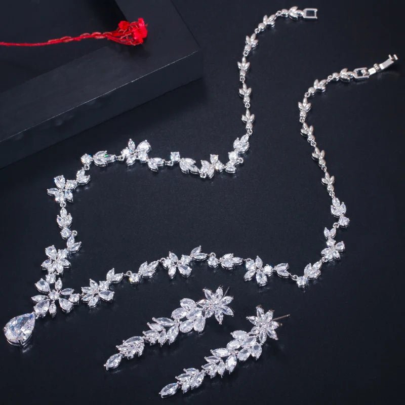 Jewellery Set2Pcs Water Drop Flower Jewelry Set T451 - WS JewelleryBridal Jewelery SetElegant Jewelery SetJewelery Set