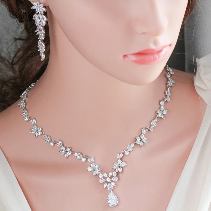 Jewellery Set2Pcs Water Drop Flower Jewelry Set T451 - WS JewelleryBridal Jewelery SetElegant Jewelery SetJewelery Set