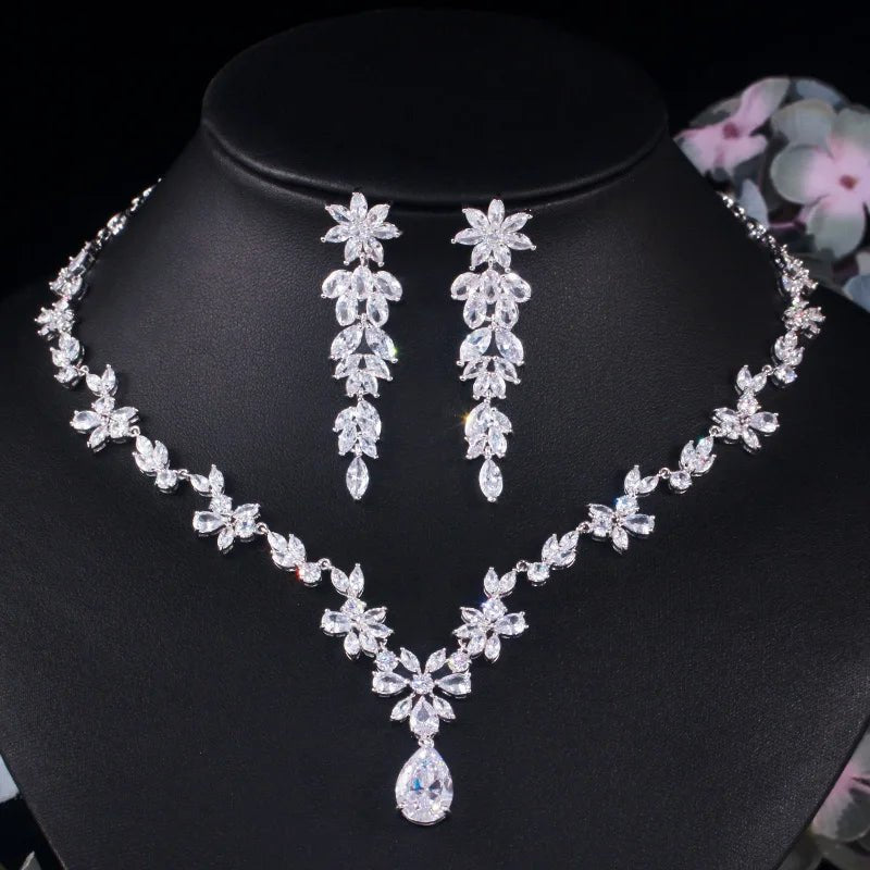 Jewellery Set2Pcs Water Drop Flower Jewelry Set T451 - WS JewelleryBridal Jewelery SetElegant Jewelery SetJewelery Set