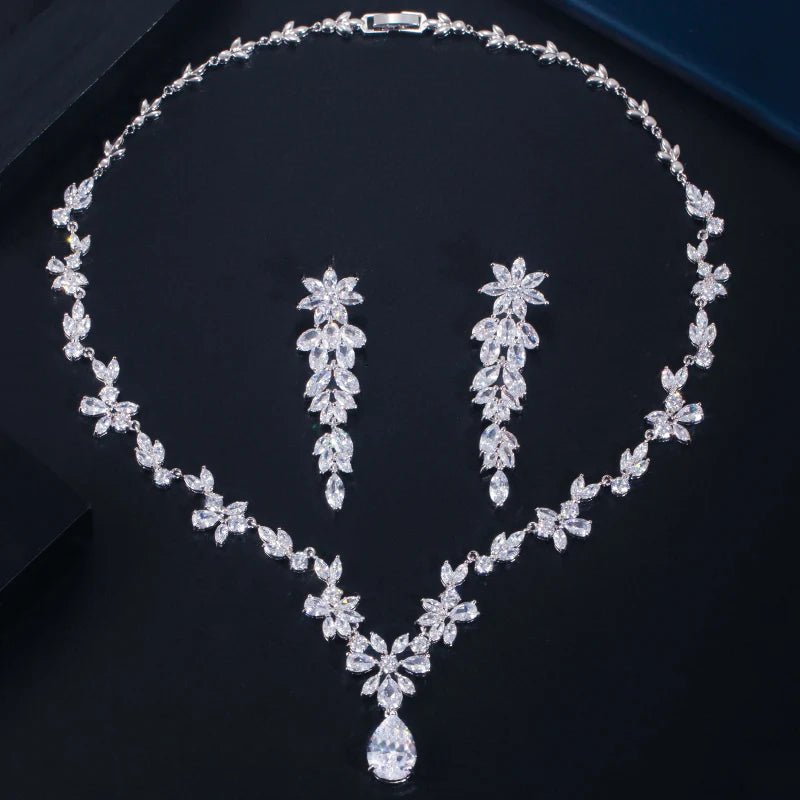 Jewellery Set2Pcs Water Drop Flower Jewelry Set T451 - WS JewelleryBridal Jewelery SetElegant Jewelery SetJewelery Set