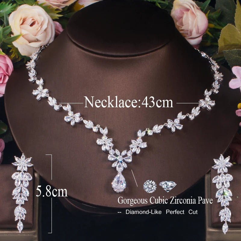 Jewellery Set2Pcs Water Drop Flower Jewelry Set T451 - WS JewelleryBridal Jewelery SetElegant Jewelery SetJewelery Set