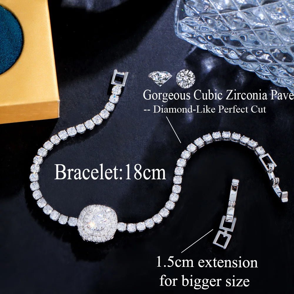 Jewellery Set4 Color Square Tennis Bracelets CB326 - WS JewelleryBraceletBridal BraceletTennis Bracelet