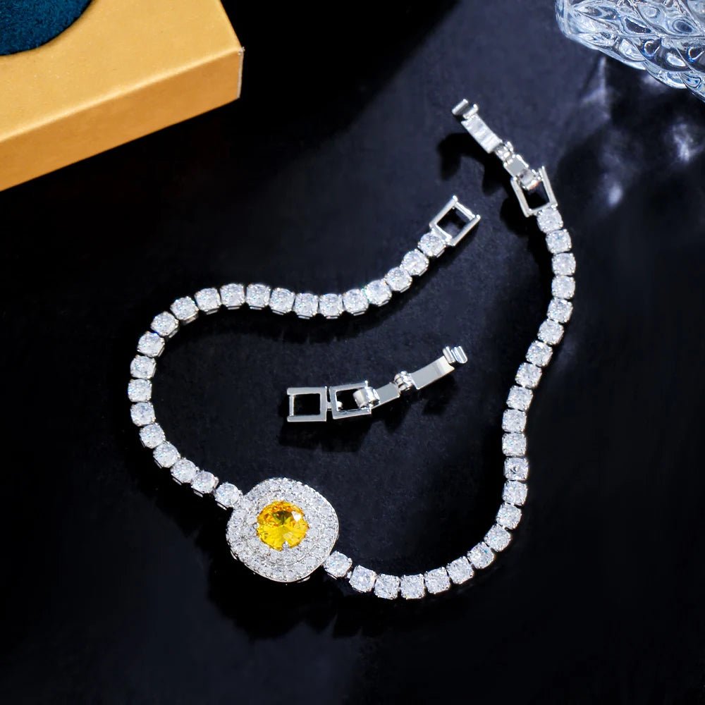 Jewellery Set4 Color Square Tennis Bracelets CB326 - WS JewelleryBraceletBridal BraceletTennis Bracelet