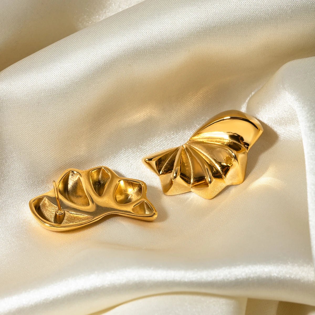 Bat Wings Stainless Steel Chunky Stud Earrings - WS JewelleryStainless Steel