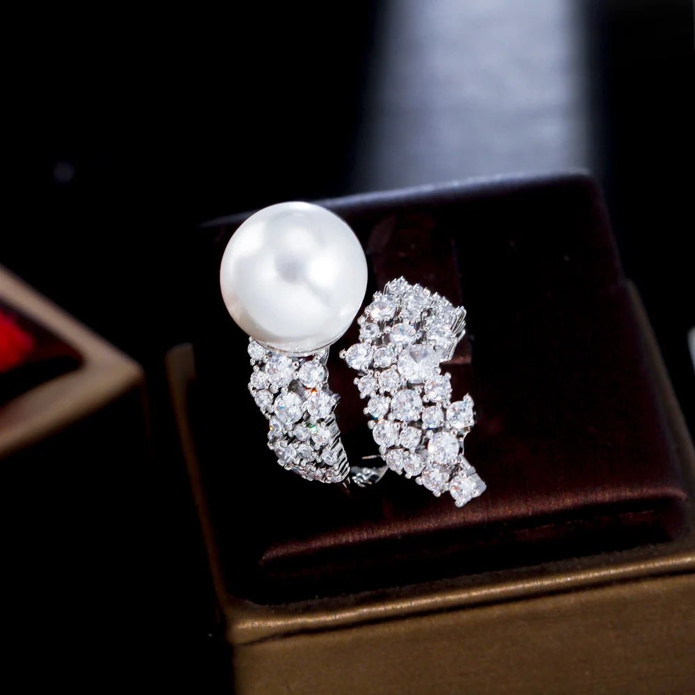 RingsBig Pearl Bridal Rings R230 - WS JewelleryBridal RingCocktail RingRing