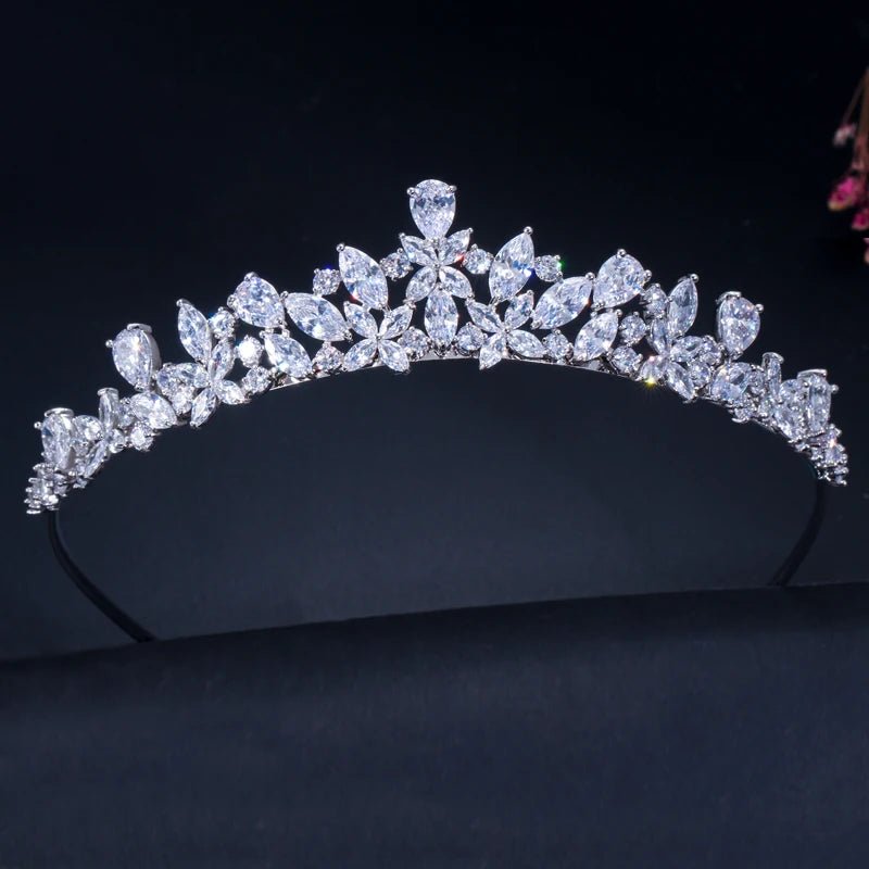TiarasBridal Flower Tiara Crown A008 - WS JewelleryBridal TiaraHair AccessoriesQueen Tiara