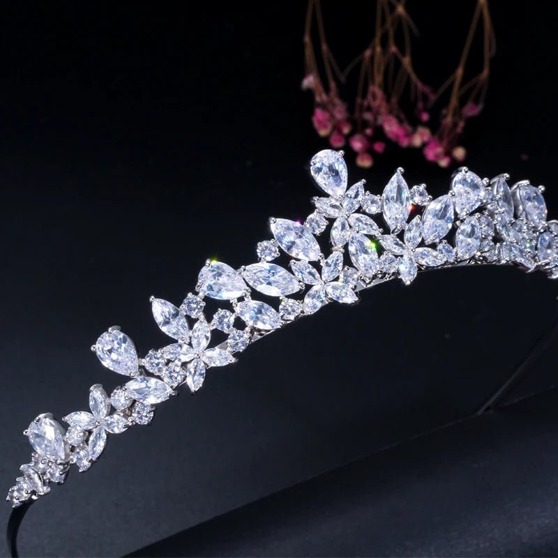 TiarasBridal Flower Tiara Crown A008 - WS JewelleryBridal TiaraHair AccessoriesQueen Tiara