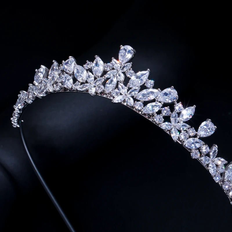 TiarasBridal Flower Tiara Crown A008 - WS JewelleryBridal TiaraHair AccessoriesQueen Tiara