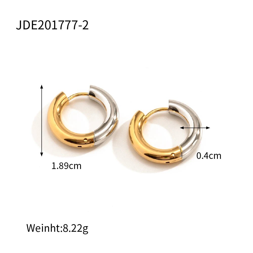 Classic 4MM Gold Silver Color Stainless Steel Hoop Earrings - WS JewelleryStainless Steel