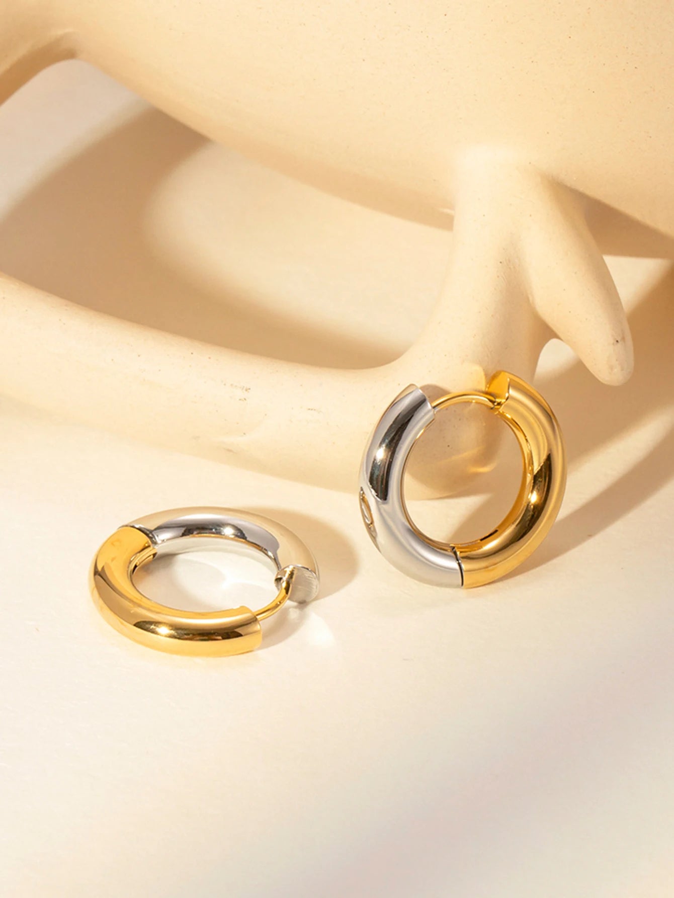 Classic 4MM Gold Silver Color Stainless Steel Hoop Earrings - WS JewelleryStainless Steel
