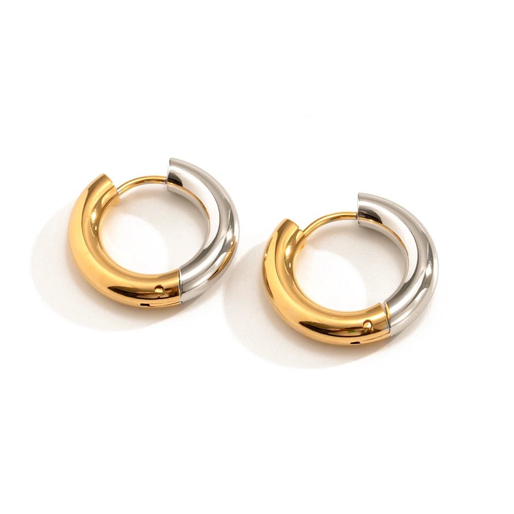 Classic 4MM Gold Silver Color Stainless Steel Hoop Earrings - WS JewelleryStainless Steel