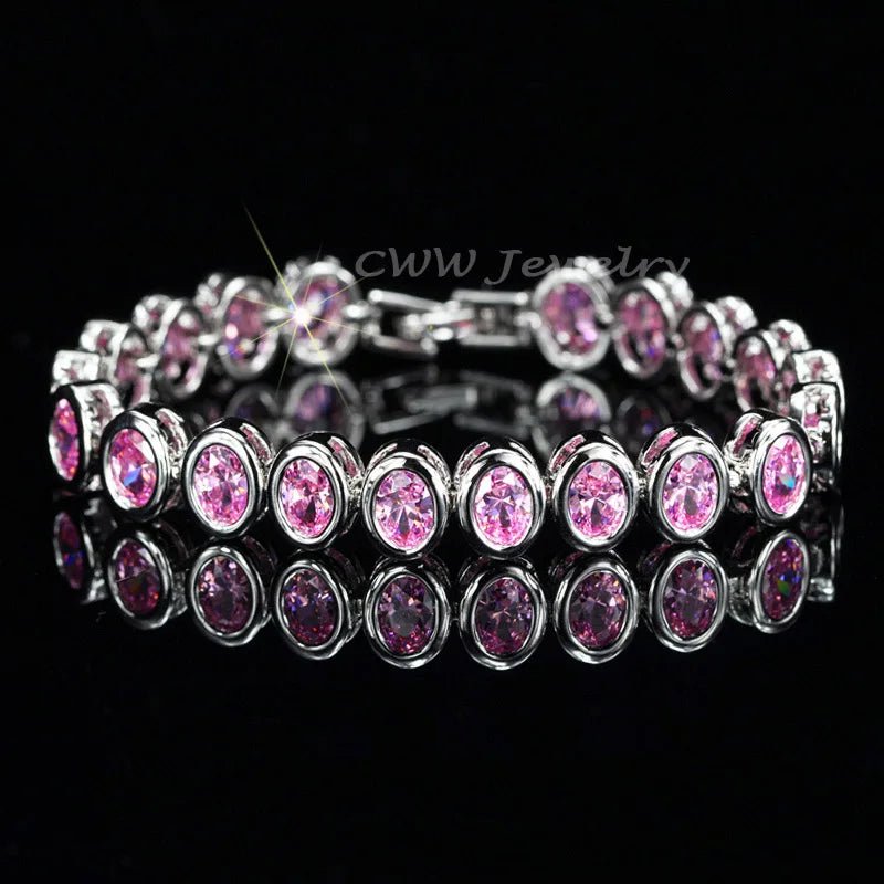 BraceletsClassic Oval Cut Round Bracelet CB181 - WS JewelleryBraceletBridal BraceletTennis Bracelet