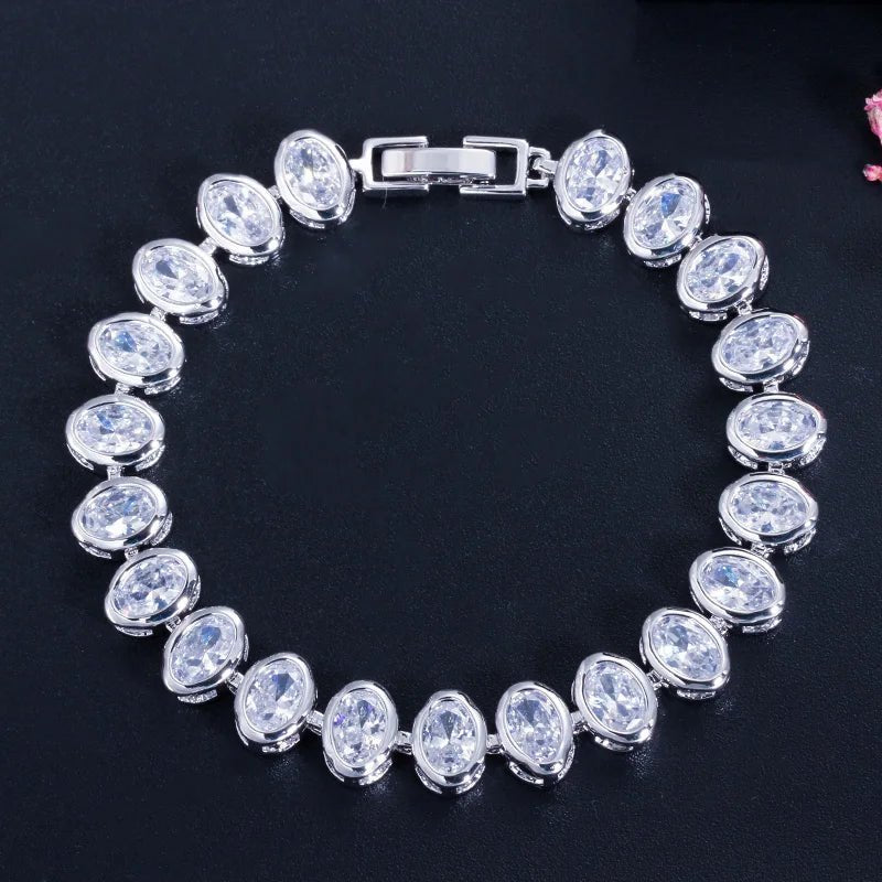 BraceletsClassic Oval Cut Round Bracelet CB181 - WS JewelleryBraceletBridal BraceletTennis Bracelet