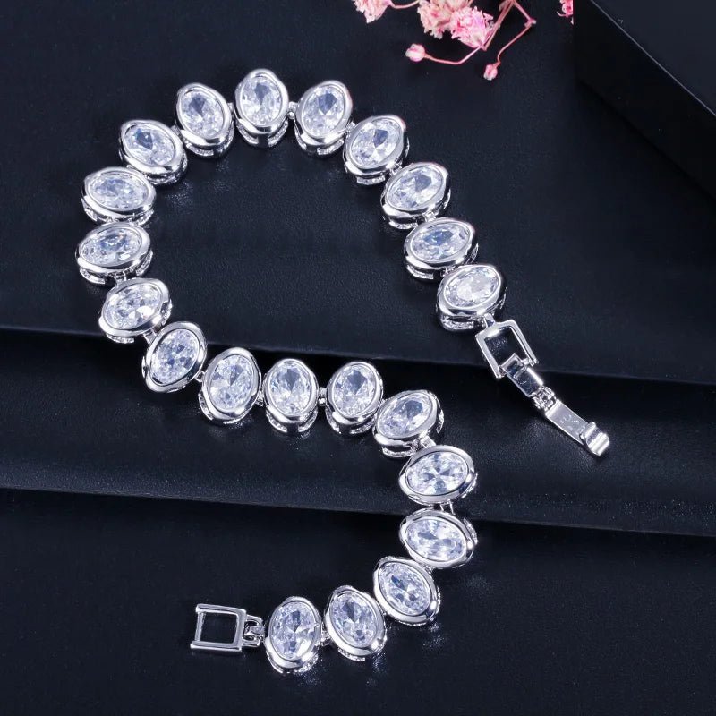 BraceletsClassic Oval Cut Round Bracelet CB181 - WS JewelleryBraceletBridal BraceletTennis Bracelet
