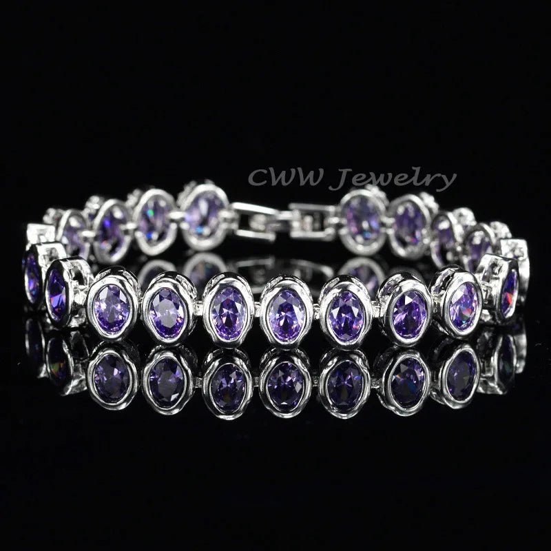 BraceletsClassic Oval Cut Round Bracelet CB181 - WS JewelleryBraceletBridal BraceletTennis Bracelet