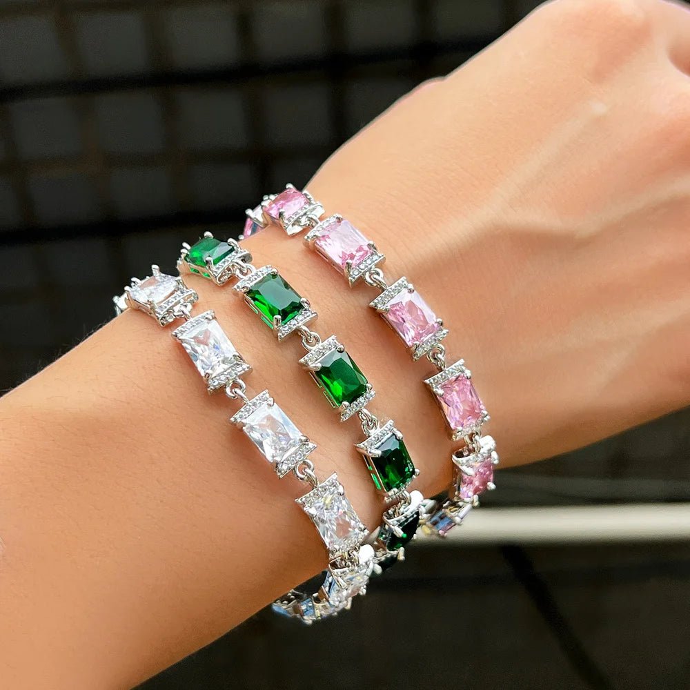 BraceletsColorful Rectangle Bracelets CB339 - WS JewelleryBraceletBridal BraceletTennis Bracelet