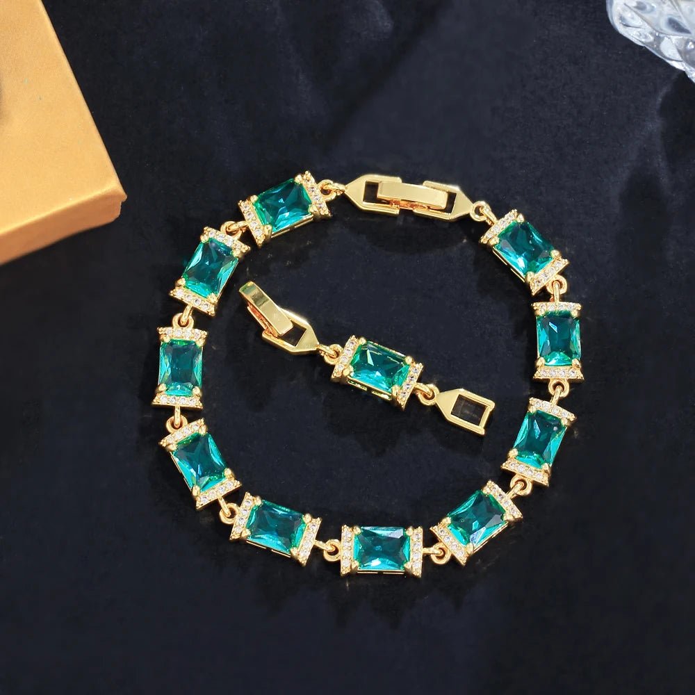 BraceletsColorful Rectangle Bracelets CB339 - WS JewelleryBraceletBridal BraceletTennis Bracelet