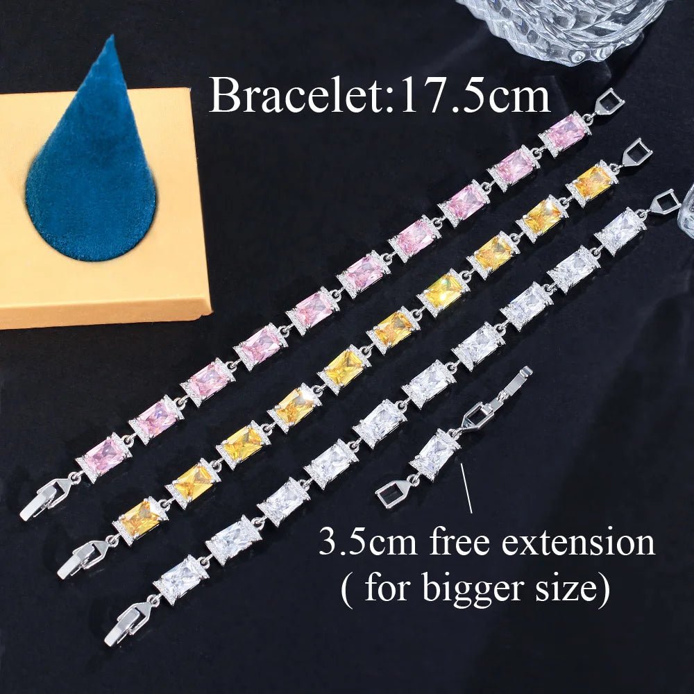 BraceletsColorful Rectangle Bracelets CB339 - WS JewelleryBraceletBridal BraceletTennis Bracelet