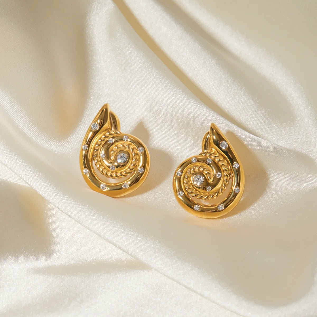 Conch Spiral Stud Earrings - WS JewelleryStainless Steel