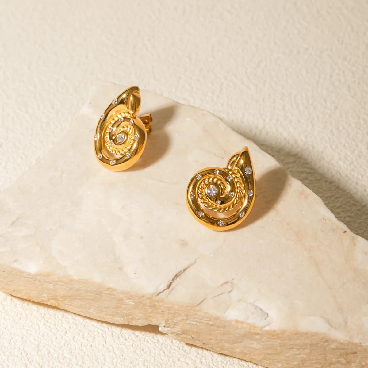 Conch Spiral Stud Earrings - WS JewelleryStainless Steel