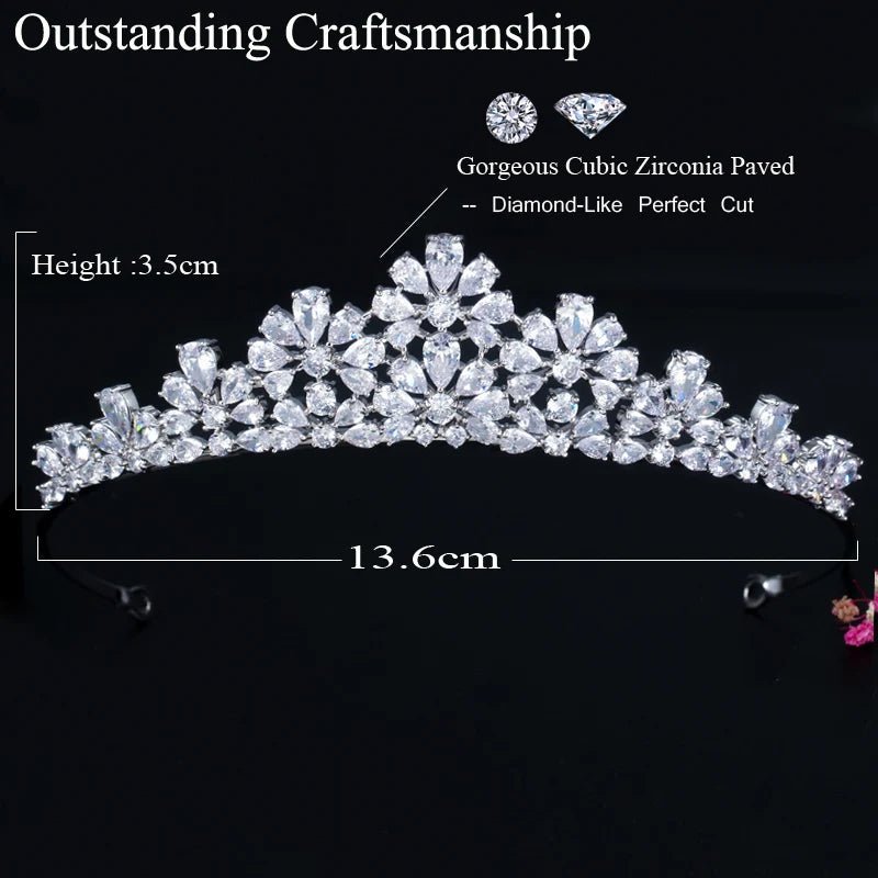 TiarasElegant Gorgeous Flower Tiara Crown A014 - WS JewelleryBridal TiaraHair AccessoriesQueen Tiara