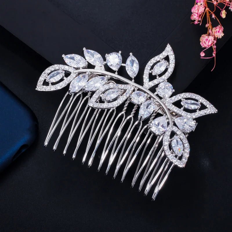 TiarasElegant Leaf Flower Hair Tiara A013 - WS JewelleryBridal TiaraHair AccessoriesQueen Tiara