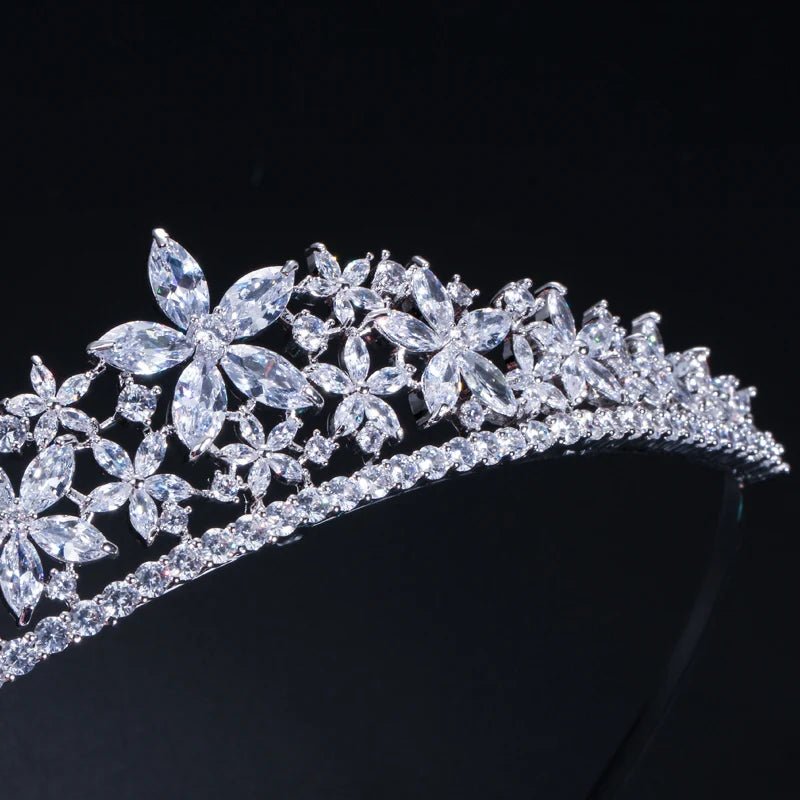 TiarasElegant Marquise-Cut Flower Bridal Tiara A001 - WS JewelleryBridal TiaraHair AccessoriesQueen Tiara