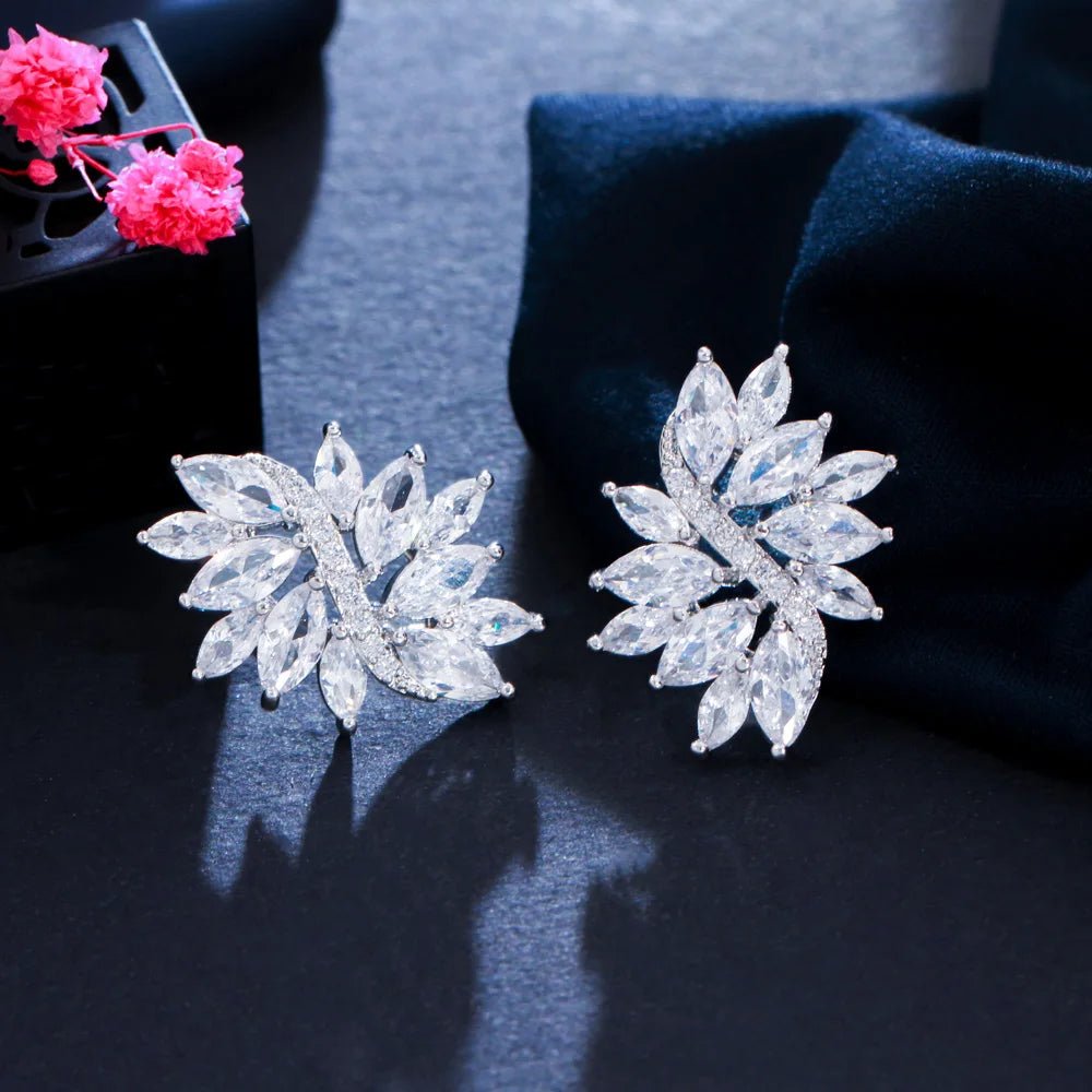 EarringsFlower Ice Flower Stud Earrings CZ115 - WS JewelleryBridal EarringEarringLuxury Earring