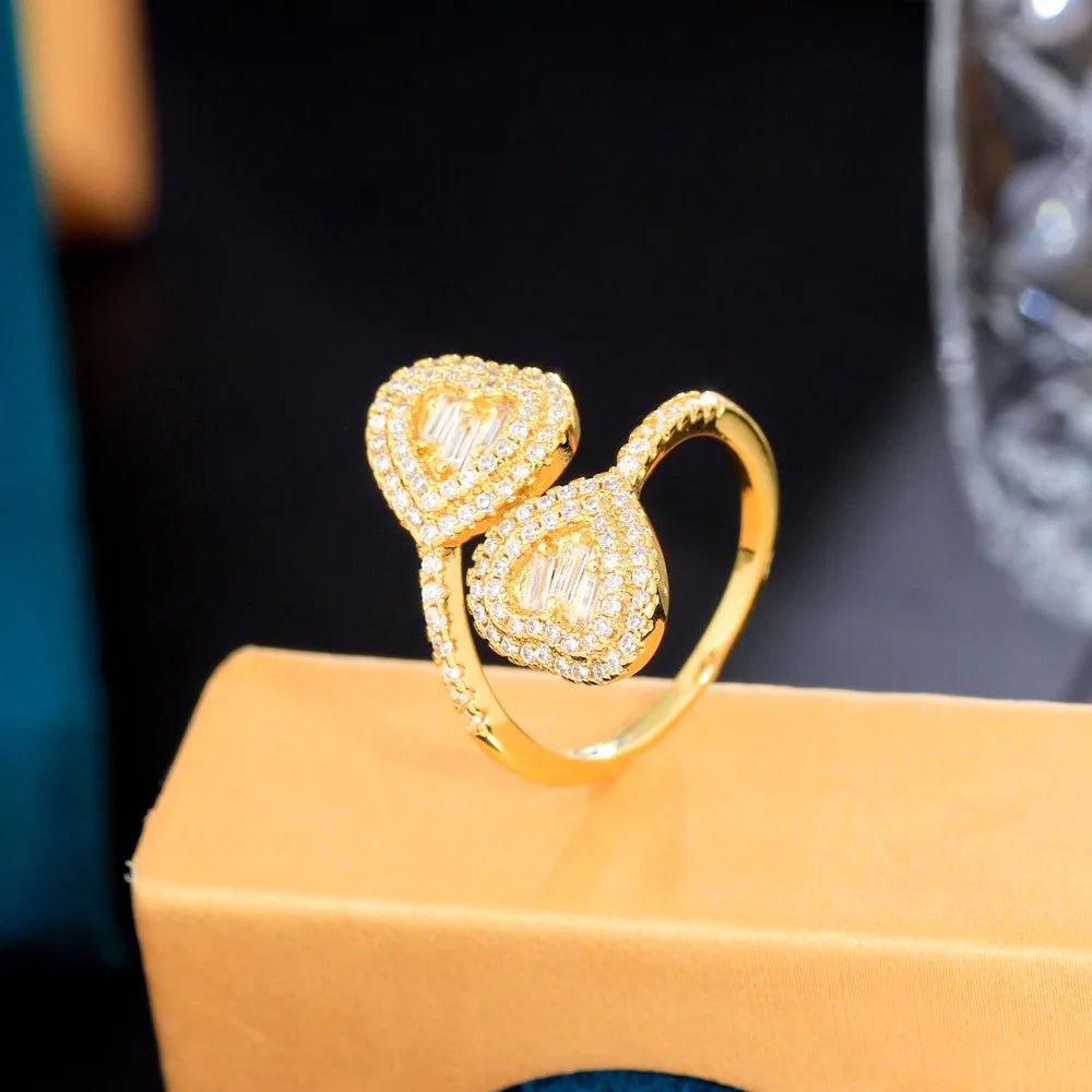 RingsGeometric Heart Micro Paved Rings R275 - WS JewelleryRing