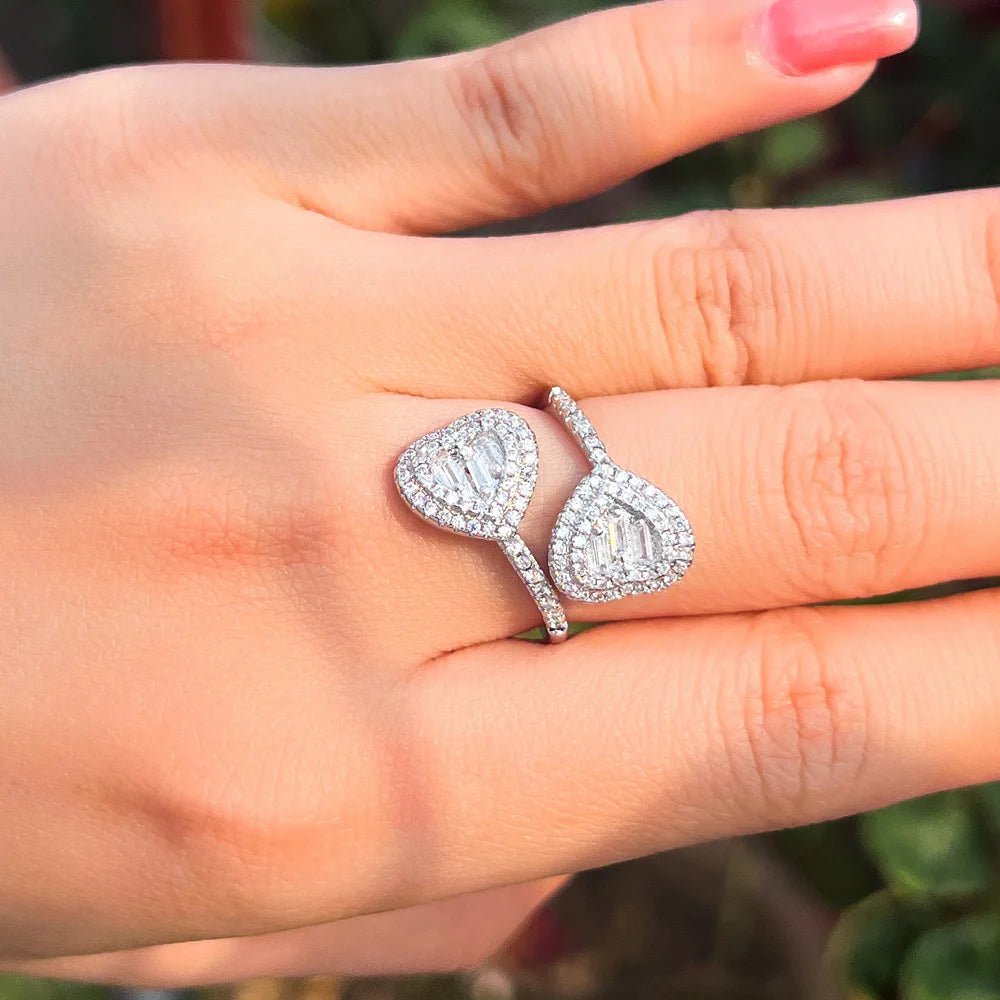 RingsGeometric Heart Micro Paved Rings R275 - WS JewelleryRing