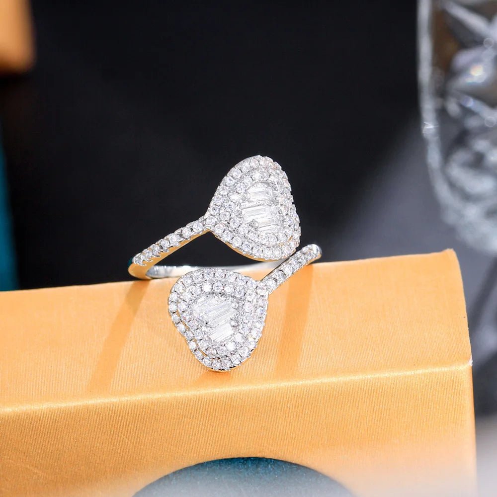 RingsGeometric Heart Micro Paved Rings R275 - WS JewelleryRing