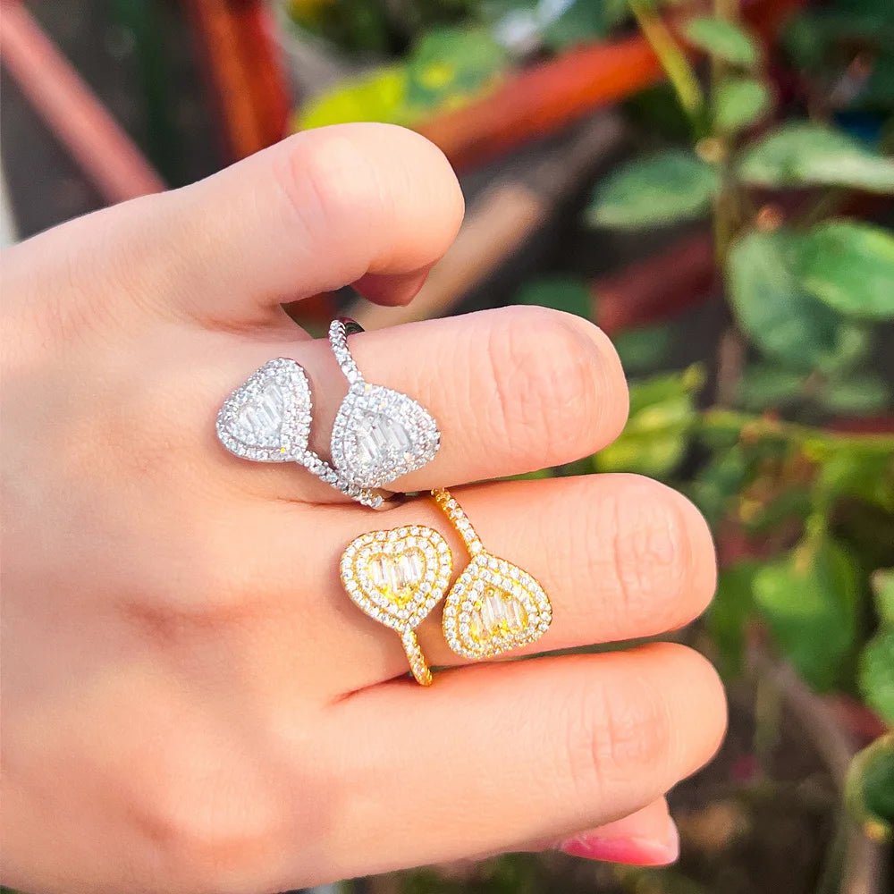 RingsGeometric Heart Micro Paved Rings R275 - WS JewelleryRing