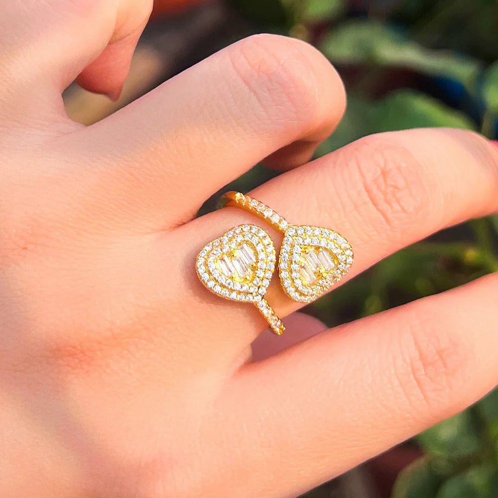 RingsGeometric Heart Micro Paved Rings R275 - WS JewelleryRing
