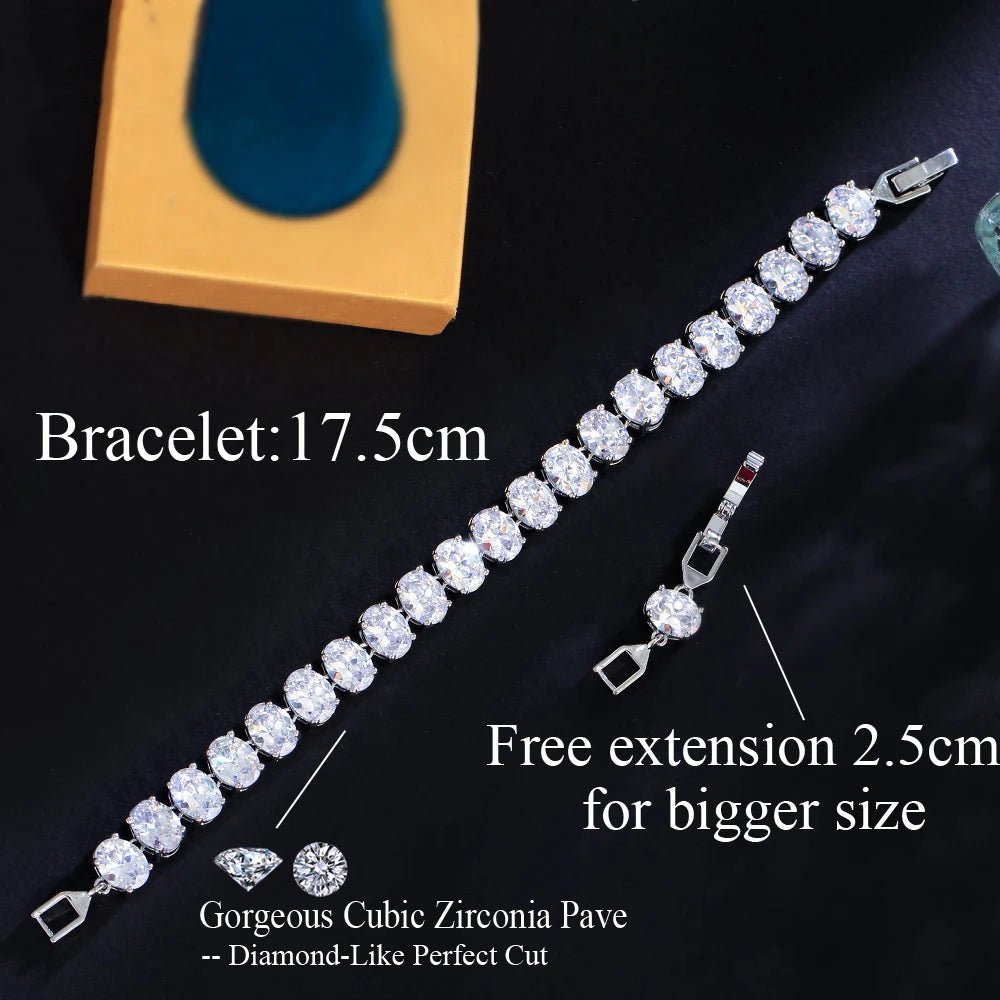 BraceletsGlamorous Oval Round Colorful Bracelets CB348 - WS JewelleryBraceletBridal BraceletTennis Bracelet