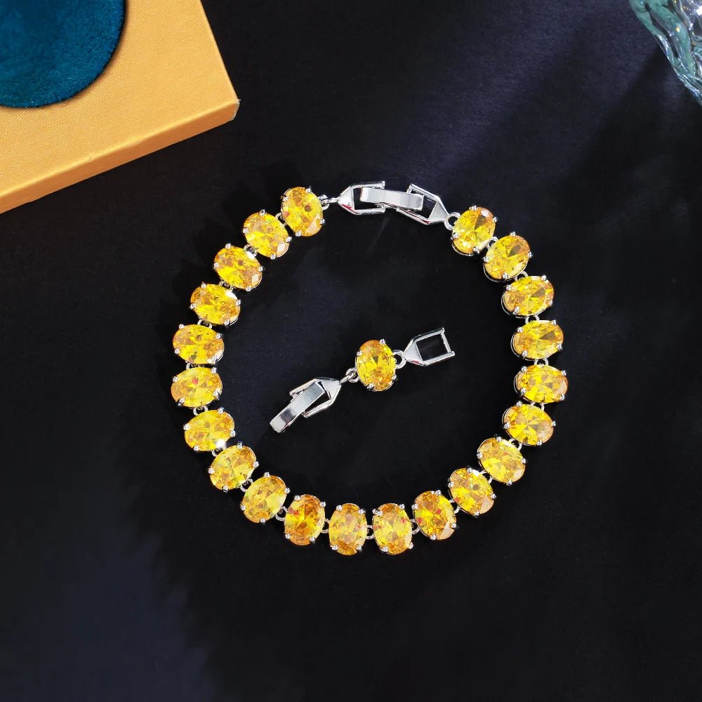 BraceletsGlamorous Oval Round Colorful Bracelets CB348 - WS JewelleryBraceletBridal BraceletTennis Bracelet