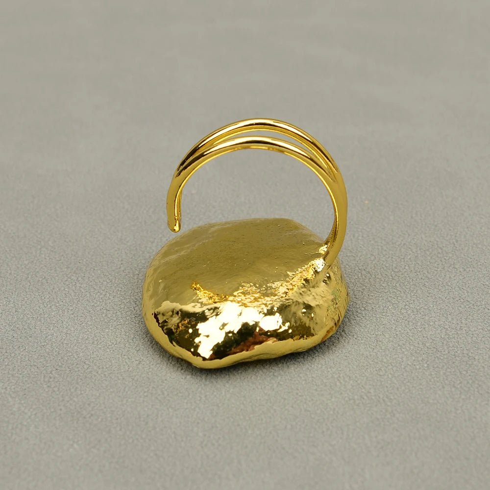 RingsGold Plated Green Cat Eye Multi Color Agates Adjustable Ring - WS JewelleryNatural Stone ColelctionNatural Stone RingRing