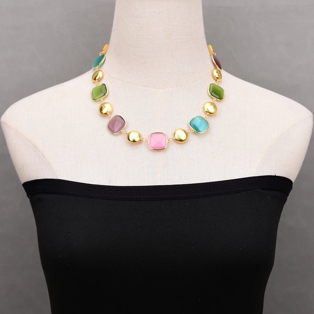 NecklacesGold Plated Natural Stones Beads Necklace - WS JewelleryNatural Stone ColelctionNecklace