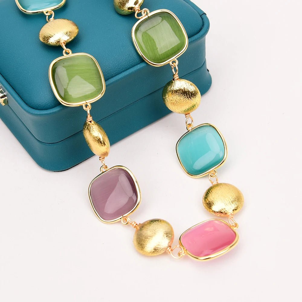 NecklacesGold Plated Natural Stones Beads Necklace - WS JewelleryNatural Stone ColelctionNecklace