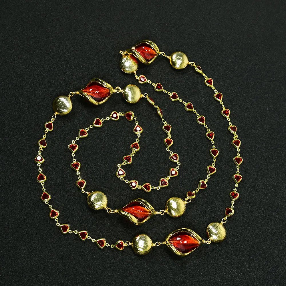 NecklacesGold Plated Red Murano Glass Heart Bead Necklace - WS JewelleryNatural Stone ColelctionNecklace