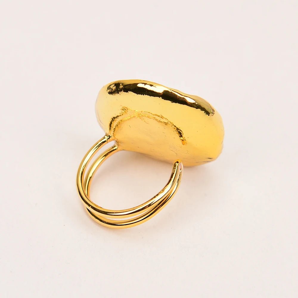 RingsGold Plated White Pearl Adjustable Rings - WS JewelleryNatural Stone ColelctionNatural Stone RingPearl Ring