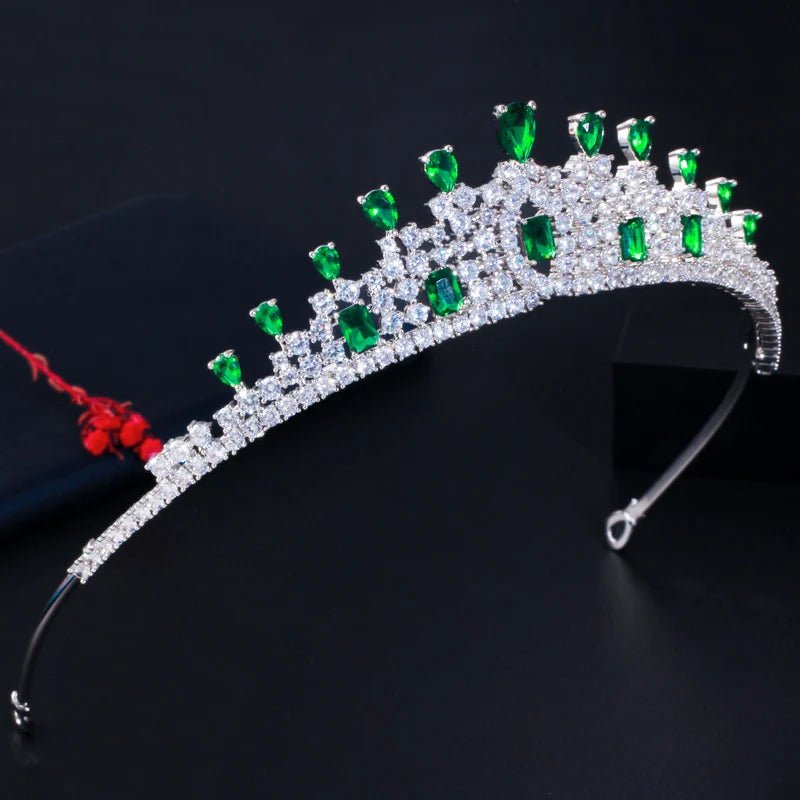 TiarasGorgeous Green Bridal Tiaras Crowns A028 - WS JewelleryBridal TiaraHair AccessoriesQueen Tiara